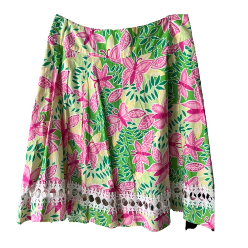 Lilly Pulitzer Butterflies & Leaves with Cut Outs | Knee Length Skirt